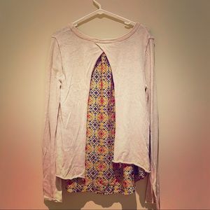 Faux Two-Piece Sweater Blouse